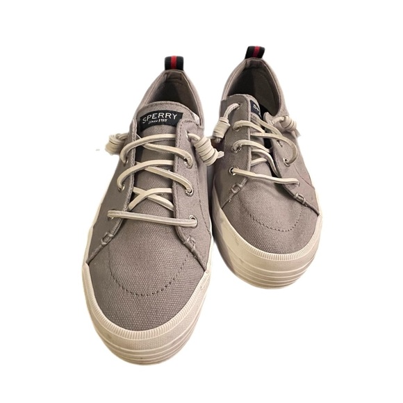 Sperry Women's Crest Vibe Canvas Sneakers Light Gray STS99042 Size 8 - Picture 3 of 8